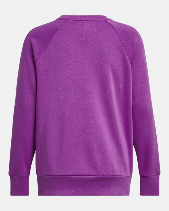 Haut à col ras du cou UA Rival Fleece pour femme, Purple, pdpMainDesktop image number 5
